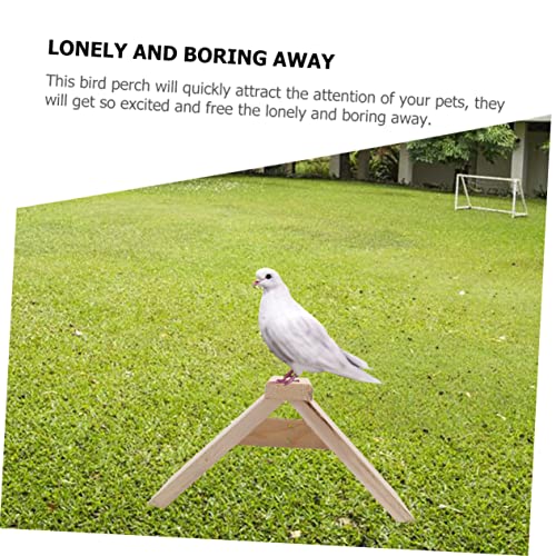 Image of 5-Pack Wooden Pigeon Perch Stand Solid Wood Bird Cage Accessory Parrot Playing Toy for Pigeons and Small Birds Indoor Outdoor Use