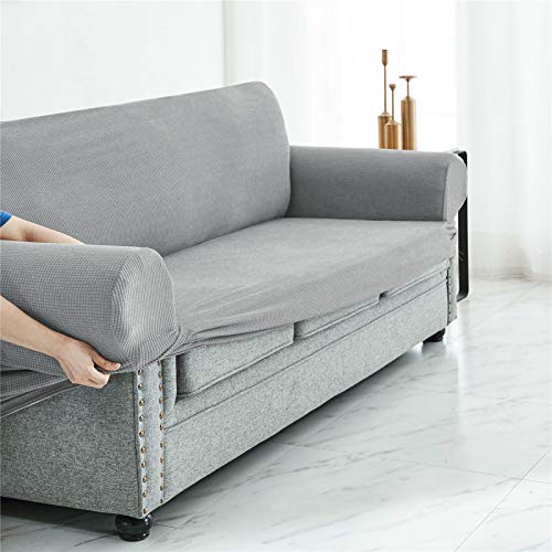 Housse de canapé extensible argent pour masquer l'usure du meuble