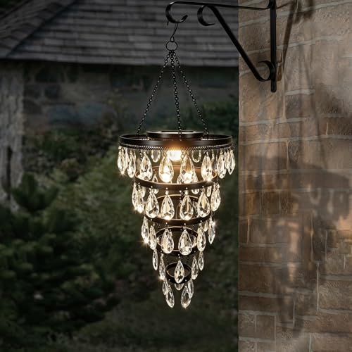 SUNNYPARK Hanging Solar Chandelier Light Outdoor Waterproof