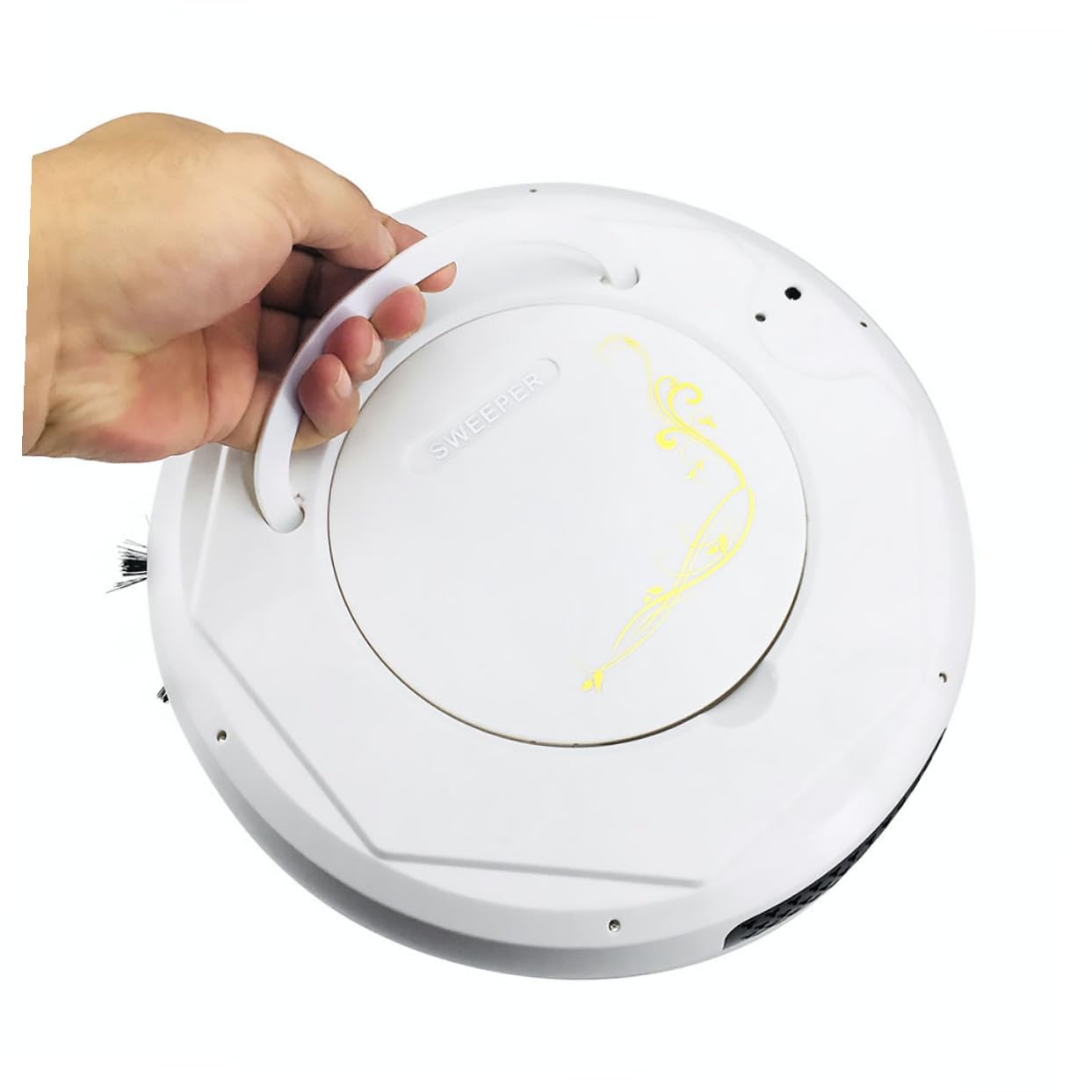 FUOYLOO Intelligenter Saugroboter mit Wischfunktion, USB Ladefunktion, Weiß | Kunststoffgehäuse, Starke Saugleistung, Leichtes Gerät, für Haushaltsreinigung im Innenbereich