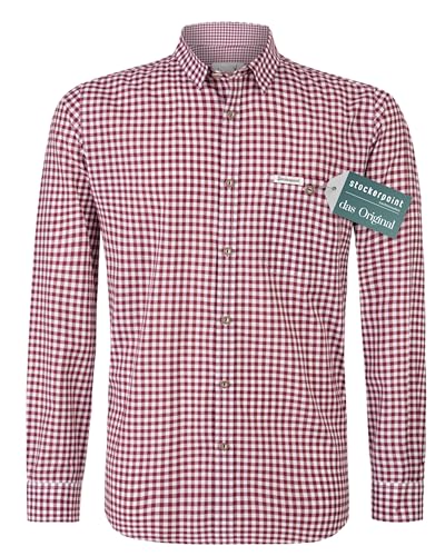 Stockerpoint Campos3 Herren Trachtenhemd, Bordeaux, XL