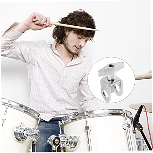 Abaodam 2 piezas soporte de Cowbell para percusión, abrazadera de montaje para batería miniatura 2