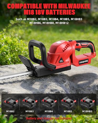 Image of Cordless Hedge Trimmer with Rotatable Handle for MWK M18 18v Battery,20'' Brushless Motor Trimmers Battery Powered, Electric Hedge Trimmer Cordless Bush Trimmers (Battery Not Included)