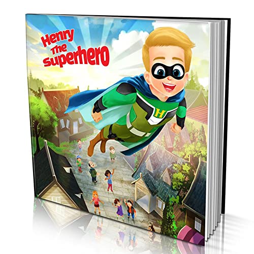 Dinkleboo Personalized Story The Superhero - for Kids Aged 0 to 8 Years Old - Every child can be a superhero in this super cute rhyming story! - Soft Cover (8