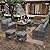 U-MAX 7 Pieces Patio Furniture Set, Outdoor Sectional Sofa Conversation Set, All Weather Wicker Rattan Dining Table & Chair with Ottoman, Grey Rattan&Grey Cushion