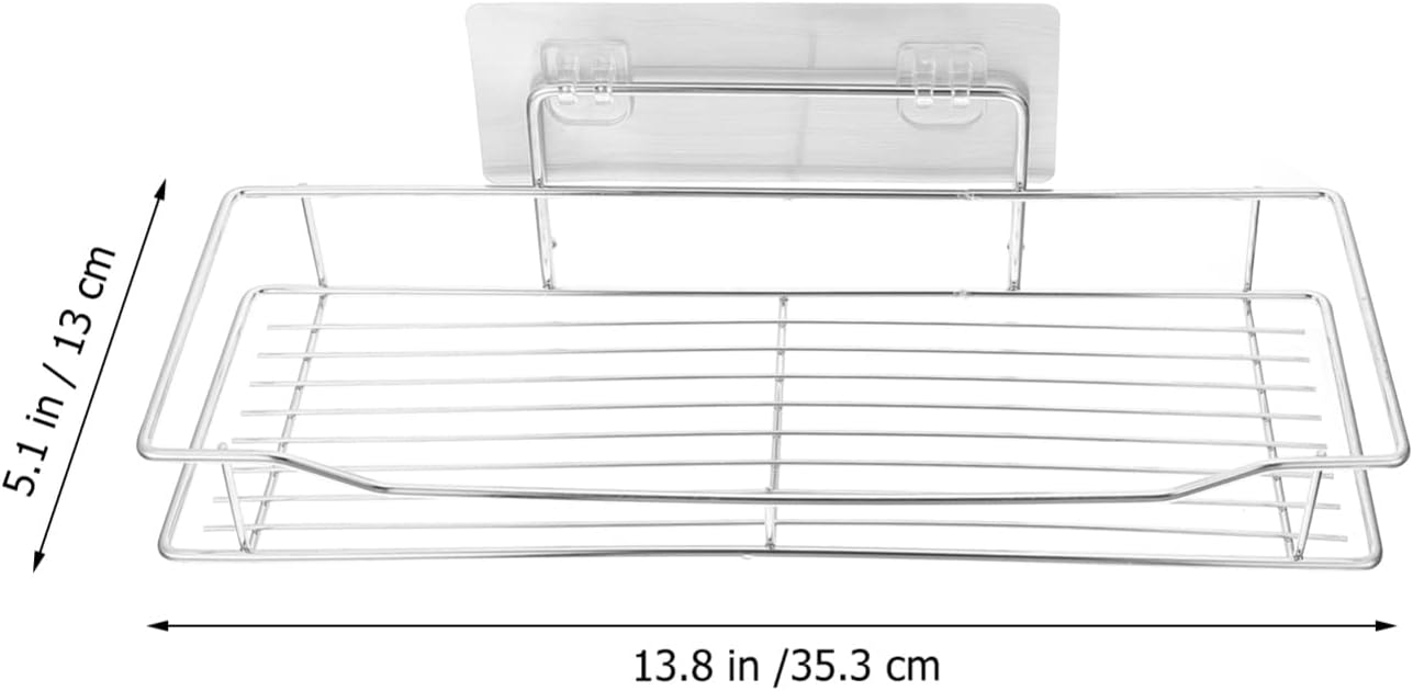 VICASKY 1Set Stainless Steel Wall Mounted Storage Rack Punch Draining Holder for Bathroom and Kitchen Rustproof Design Compact and Easy to Install for Home Organization