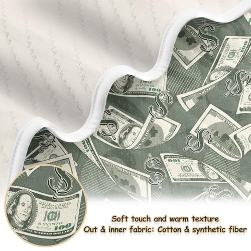 Image of Money Bills Vintage Dollar Sign Baby Swaddle Blanket for Boys and Girls, Muslin Baby Receiving Swaddle Blanket, Soft Cotton Nursery Swaddling Blankets for Newborn Toddler Infant