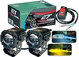 ELTRON TURBO 3 Months Warranty Original Imported Mini Driving Fog Led Light Dc Power 12V-24V 80W Universal For All Motorcycle, Scooty, Cars, Projector Light White And Yellow (Pack Of 2, Switch)