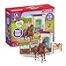Produktbild schleich Horse Club | Pferdebox mit Hannah & Cayenne 42710 | Set inkl. Stall, bewegliche Mädchenfigur, Pferd, Zaun & Zubehör | Geschenk für Kinder ab 5 Jahren | 25 Teile | exklusiv bei Amazon
