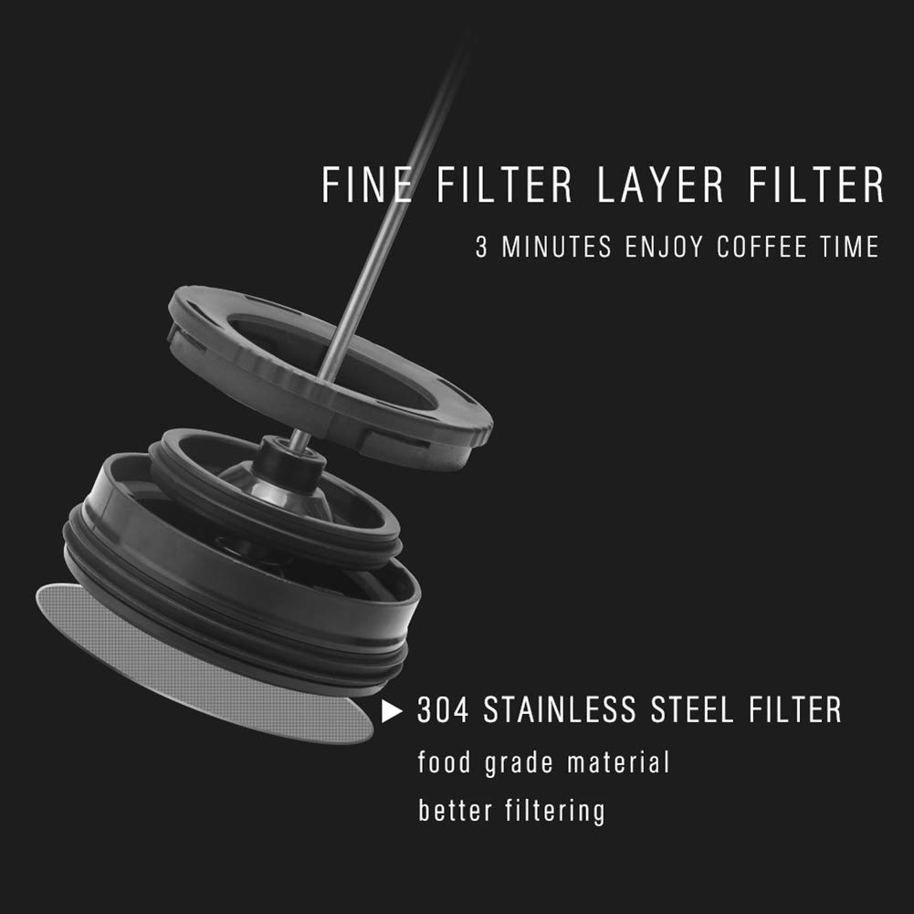 LIDS Cafetera French Press Cafetera, Olla De Prensa De Café De Vidrio De Borosilicato, Tetera O Cafetera Espesa Resistente Al Calor Cafetera con Filtro Incorporado para Hogar Oficina (1000ml)