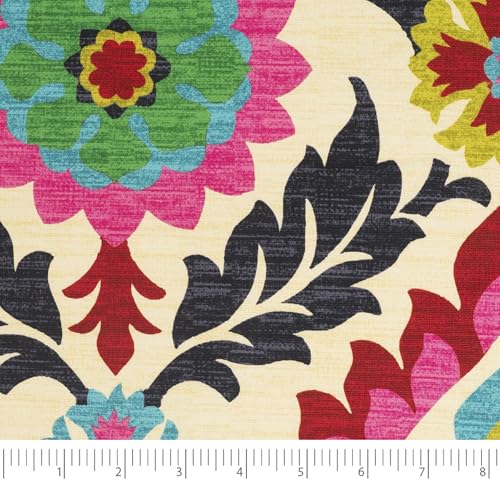 Waverly 100% Premium Printed Cotton, 54" Wide, Home Décor, DIY, Project, Craft, Quilt, Sewing Upholstery Fabric, Desert Flower Santa Maria, Cut by Yard