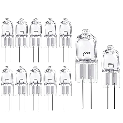 JOPHEK G4 Halogen Leuchtmittel, 12 x Halogen 12V 20W Stiftsockellampe, Dimmbar Halogenlampe Geeignet für Hohe Temperaturen, Halogen Stiftsockellampe für Öfen und Mikrowellen, Dunstabzugshauben