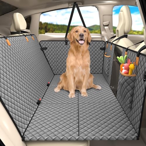 Lekeinchi Manta para perros para asiento trasero de coche, con seis placas de madera dura estables y cinturones de seguridad, impermeable, resistente a los arañazos y prevención de caídas, alfombrilla