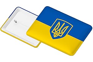 Ukraine Flag Trident Rectangle Button