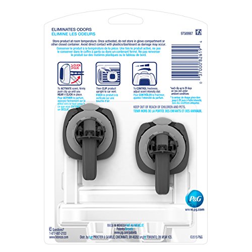 Image of Febreze Air Freshener, Car Vent Clip Air Freshener, New Car Air Freshener, 2-Count (Pack of 8)