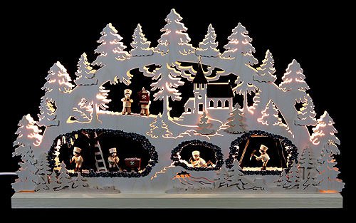 Schwibbogen Bergwerk 4 Unbekannt Schwibbogen - Bergwerk - 62x37x5,5cm - Original Erzgebirge...