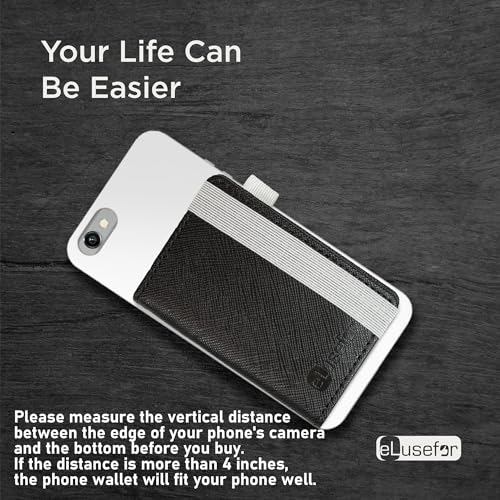 Image of Stick-On Phone Wallet for Back of iPhone or Android Case | 6 Sleeve Credit Card Holder - Pocket for Cards, Money & ID - Built-in Stand - Waterproof Material - Travel, Work & Life-Proof (Purple)