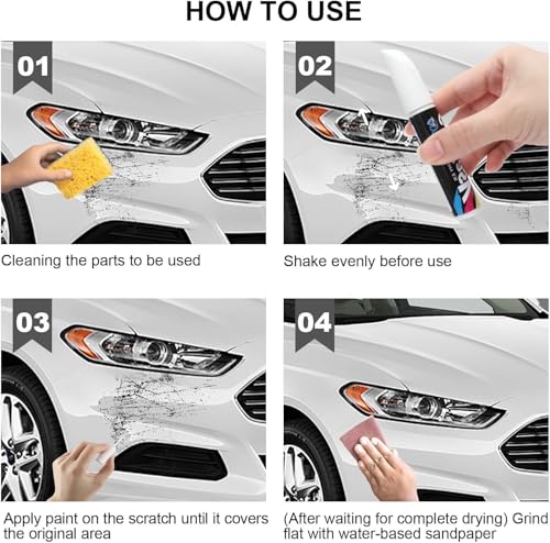Image of Car Scratch Remover Touch Up Paint Pen Automotive Car Paint Pen 2 In 1 Car Paint Scratch Repair for Deep Scratches Special-Purpose Car Paint (Arctic White)