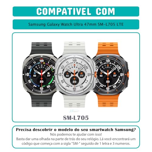 Pulseira Silicone Fecho Magnetico LTimports, compativel com Galaxy Watch Ultra 47mm Sm-L705 e Sm-L70