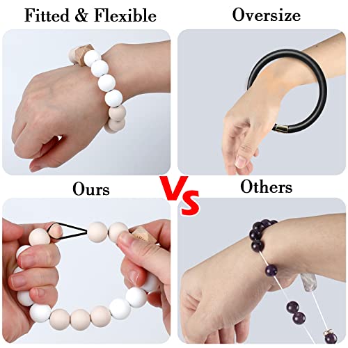 Hicdaw Wristlet Bracelet Keychain Wallet for Women 9 Slots Credit Card Holder Tassel Purse Silicone Key Ring with Gift Box - Image 6