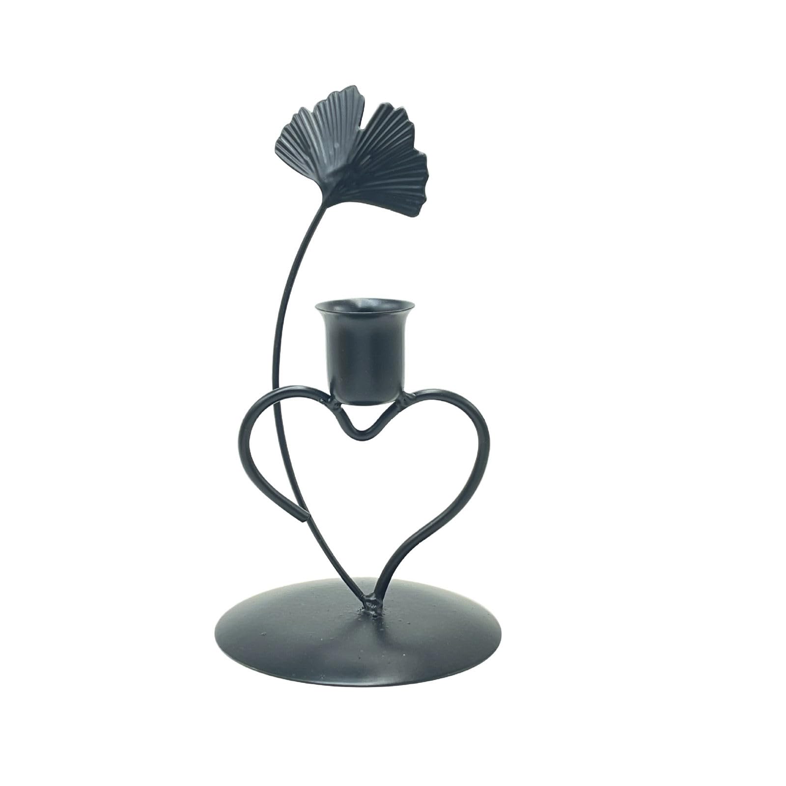 Ginkgos Wrought Iron Wedding Table Candlestick Decorations Home Candlelights Dinner Metal Holder Ginkgos Candlestick