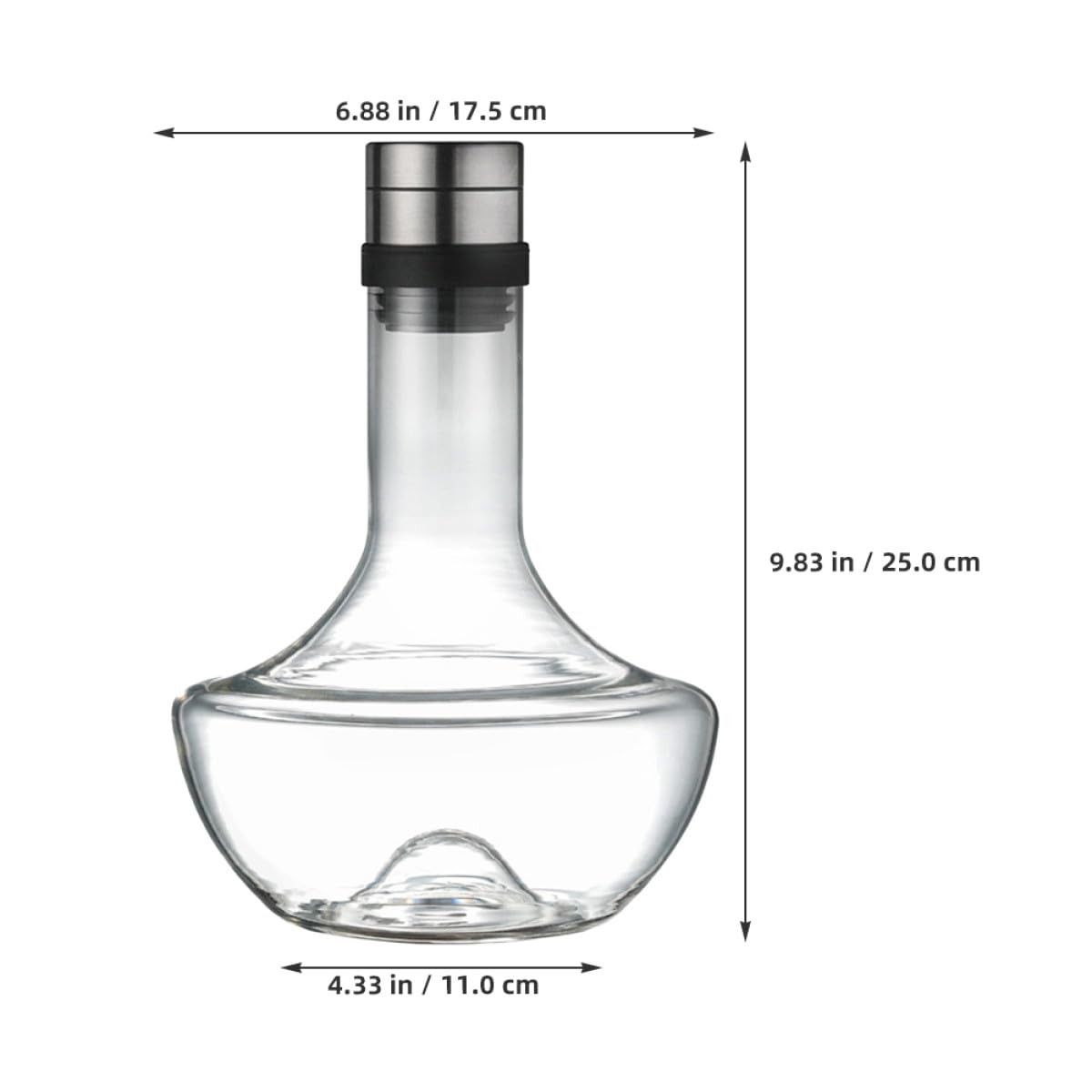 TOYANDONA Decanter Facile da Pulire e Antiscivolo in Vetro Curvo per Vino 1000ml per Degustazione e Servizio Veloce del Vino Rosso
