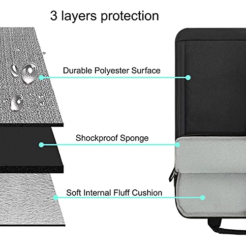 MOSISO Vertical Laptop Shoulder Bag Compatible with MacBook Air/Pro,13-13.3 inch Notebook,Compatible with MacBook Pro 14 2023-2021 A2779 M2 A2442 M1 with Front Raised Pockets&Fix Handle&Belt, Black3