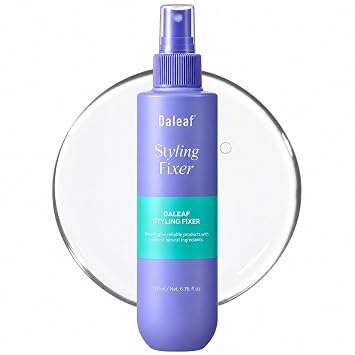 Daleaf Glam Styling Fixer 6.76 fl oz | Long-Lasting Strong Hold Hair Spray for Curls & Volume | Natural Finish, No-Flake Fine Mist Styling Spray, 1 Pack