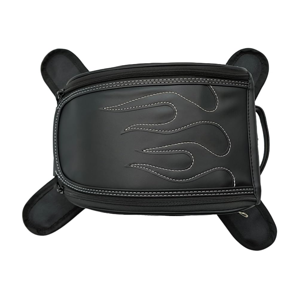 Rnvinry Universal Motorcycle tank bag oil fuel tank bag With Strong Magnetic motorbike saddle bag dual purpose Shoulder bag PU leather