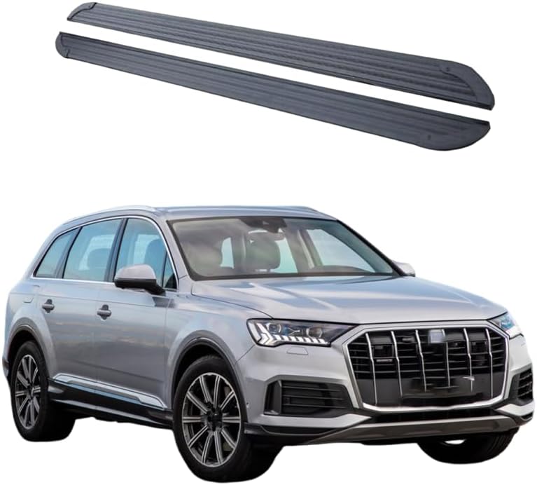 Running Boards Fit for Audi Q7 2016-2024 Side Steps Side Pedals Step Bars Aluminum Black