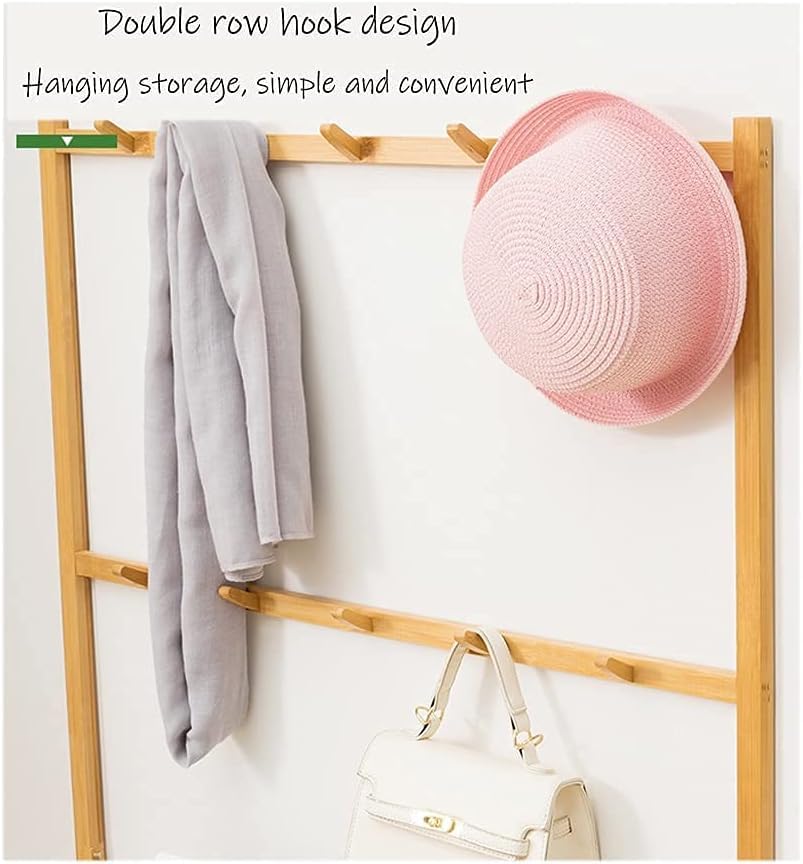 STORIA Bamboo Coat Rack with Multi-Shelf Storage, Multipurpose Coat Hanger, Clothes Organizer, Space-Saving Storage, Stylish Home Decor, Clothing Display, Brown 4