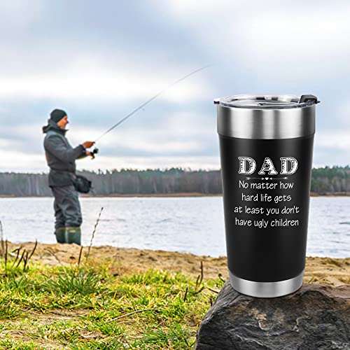 Gifts For Dad - Dad No Matter How Life Throws At You Funny Travel Coffee Tumbler Mug, Unique Christmas, Birthday, Father’s Day Gifts For Dad, Men, Father From Daughter, Son, Kids, Wife, 20 Oz #TOP5