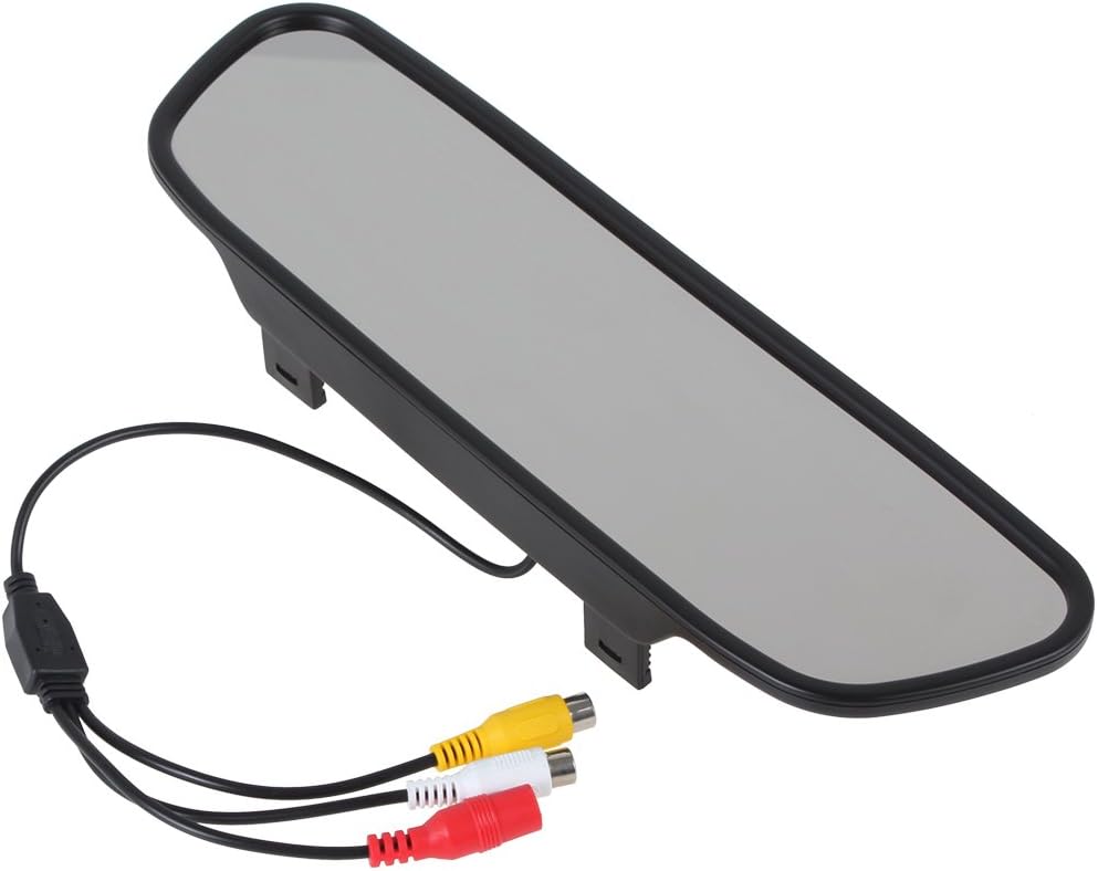 5" TFT Color LCD Screen 2 Video Input Car Rear View Mirror Monitor Vehicle Parking in-Mirror Monitor for DVD/VCR/Car Reverse Camera