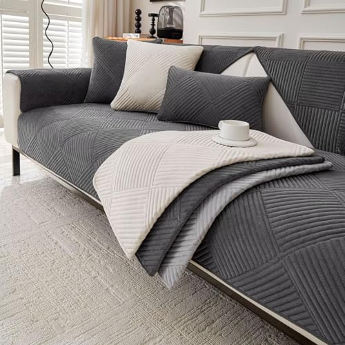 Housse de canapé universelle 3 places lavable et tapis de protection salon