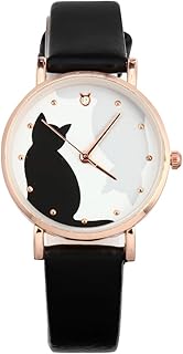 Hemobllo Women's Watch - Cute Cat Watches for Women Ladies Watches with PU Leather Strap Casual Women's Watch for Small Wr...
