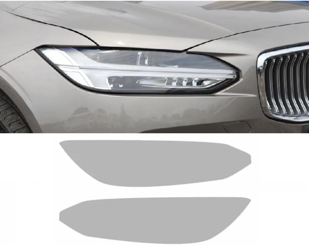Samlng Transparent Car Front Light Film For Volvo S90 2017–2020 Black Car Headlight Anti Scratch Protection Film Tpu Sticker