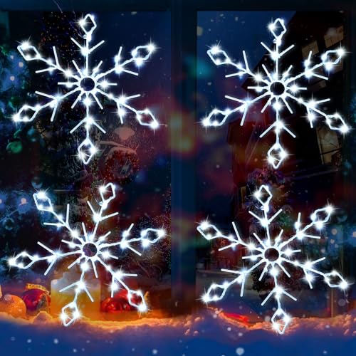 4 Pack Christmas Window Lights Decorations, 8 Modes LED Twinkle Star Fairy String Lights, Waterproof for Xmas Bedroom Party Wedding Birthday Decorations 4 Pack Christmas Window Lights Decorations, 8 Modes LED Twinkle Star Fairy String Lights, Waterproof for Xmas Bedroom Party Wedding Birthday Decorations