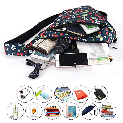 Sling-Bag-Backpack-Shoulder-Crossbody-Backpack-for-Women-Men-Multipurpose-Rope-Bag-Casual-Daypack-for-Outdoor-Travel-Hiking-Cycling-cherry-and-butterfly