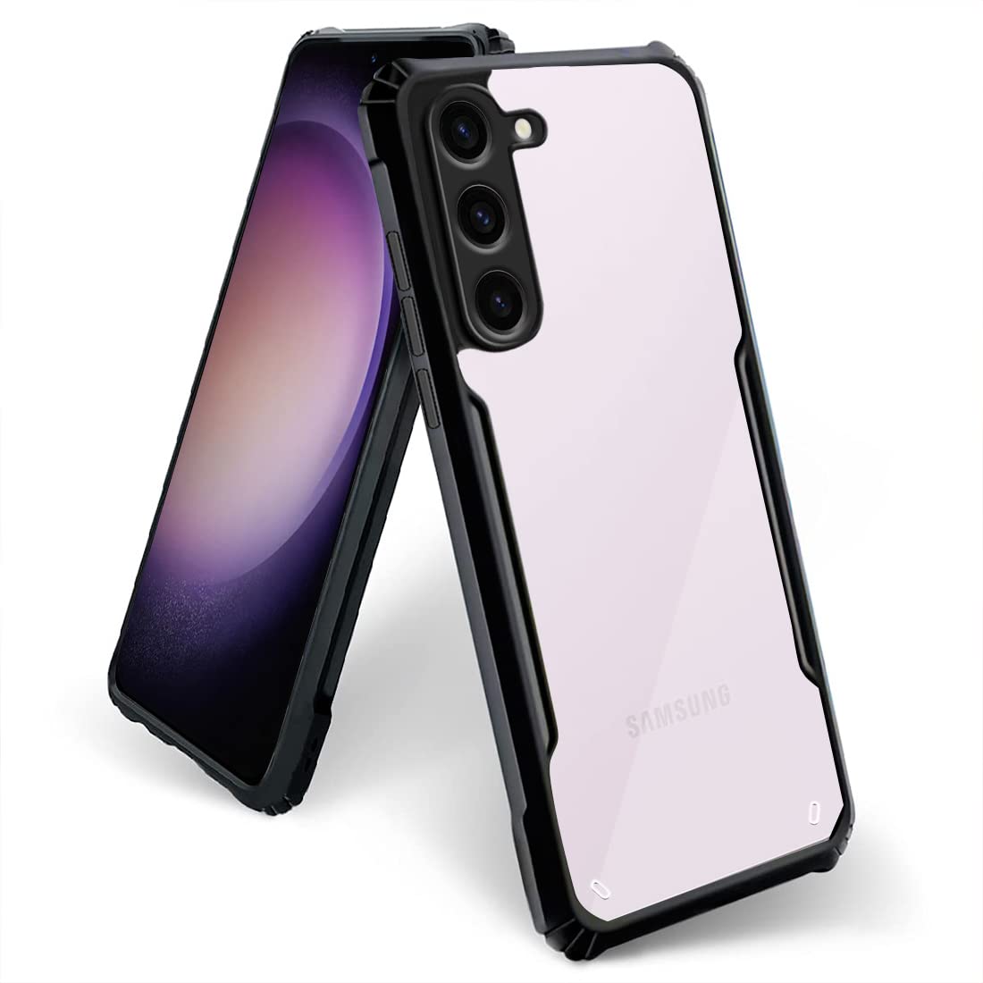 Fashionury Shockproof Crystal Clear Back Cover Case for Samsung Galaxy S23 5G | 360 Degree Protection | Protective Design Transparent Back Cover Case for Samsung S23 5G (Black Bumper) (B0C4HJPDWB) Amazon Price History, Amazon Price Tracker