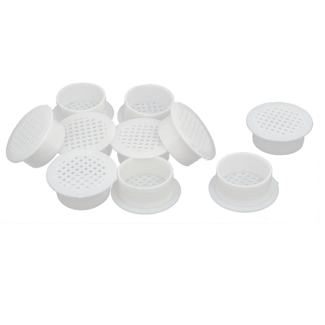 Uxcell White Sourcing Map Shoes Cabinet 35Mm Plastic Square Mesh Hole Air Vent Louver Cover 10Pcs