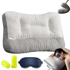 Proease Pillow for Sleep Apnea, Proease Orthopedic Deep Sleep Pillow, Pro Ease Sleep Apnea Pillow, Ergonomic Pillow for Neck and Shoulder, Proease Pillow for Side, Back, Stomach Sleepers (White)