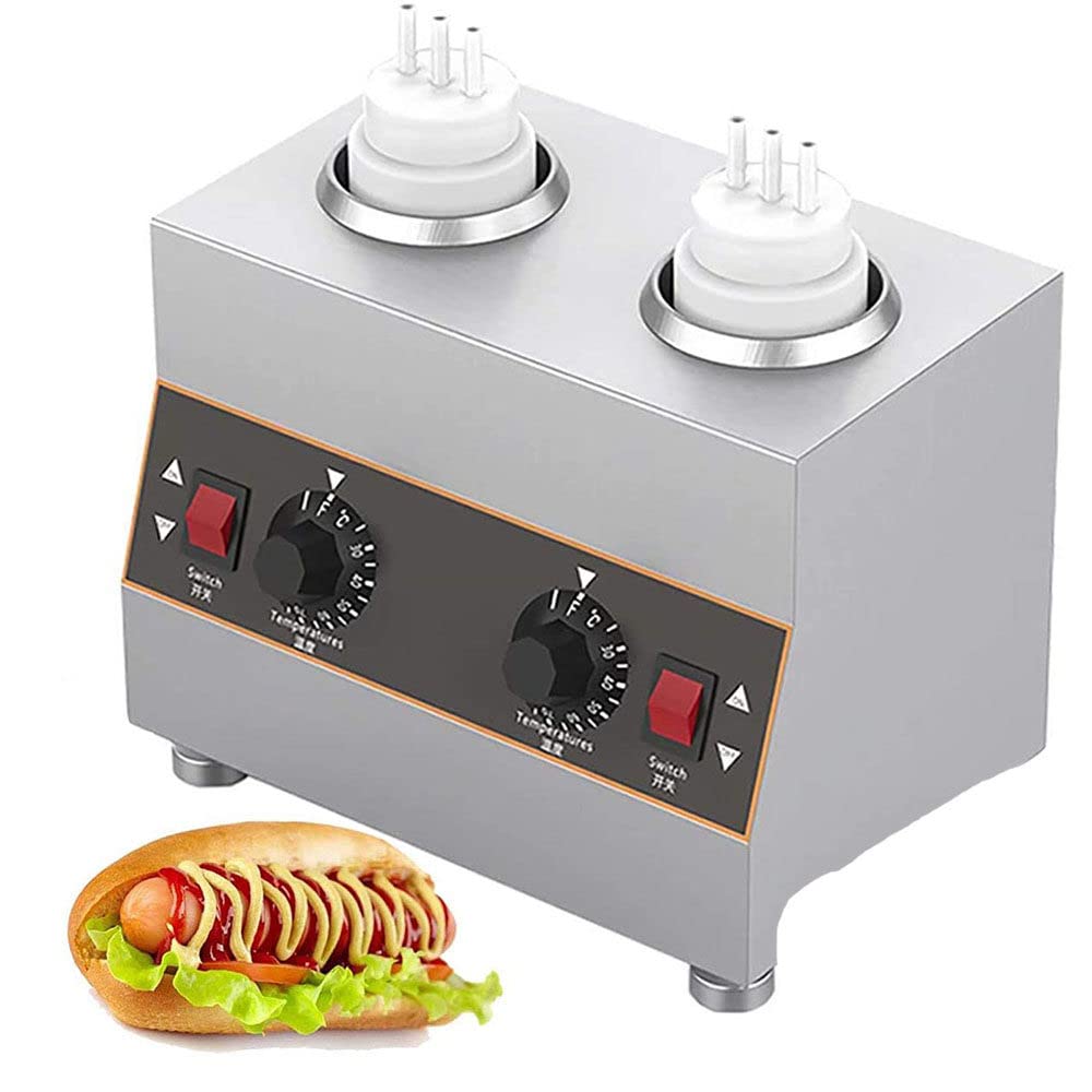 SHENGSHIYU Food Sauce Warmer 650ml*1/2/3/4 Chocolate Sauce Warmer 160/320/480/640w Jam Butter Warmer Multifunctional Commercial Cheese Warmer,650ml*2