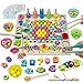 Juguetes Montessori para Niños 4 EN 1 Juguetes de Madera Pesca Puzzle Juego de Mesa Cuentas de Clip Juegos Educativos Regalos para Niños 3 4 5 6 Años