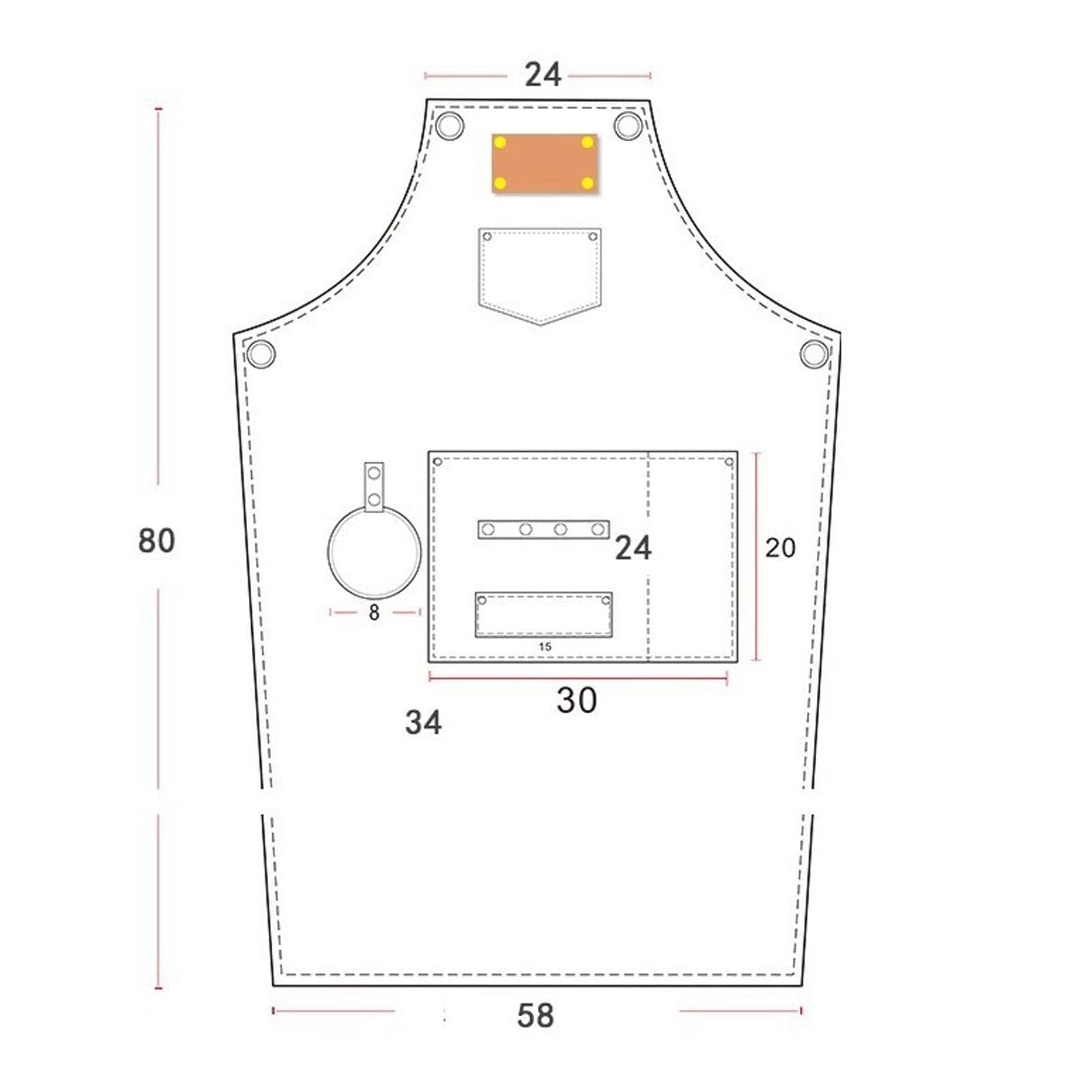 Generico Grembiule in Tela E Pelle, Antimacchia E Traspirante, con Tasche A Doppia Cucitura, Unisex, Ideale per Il Lavoro in Cucina E nella Ristorazione (Green)