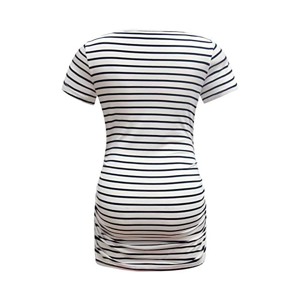 Bearsland Damen Umstands-T-Shirt, klassisch, seitlich gerüscht, Mama, Schwangerschaftskleidung, 3 Packungen – Bild 9