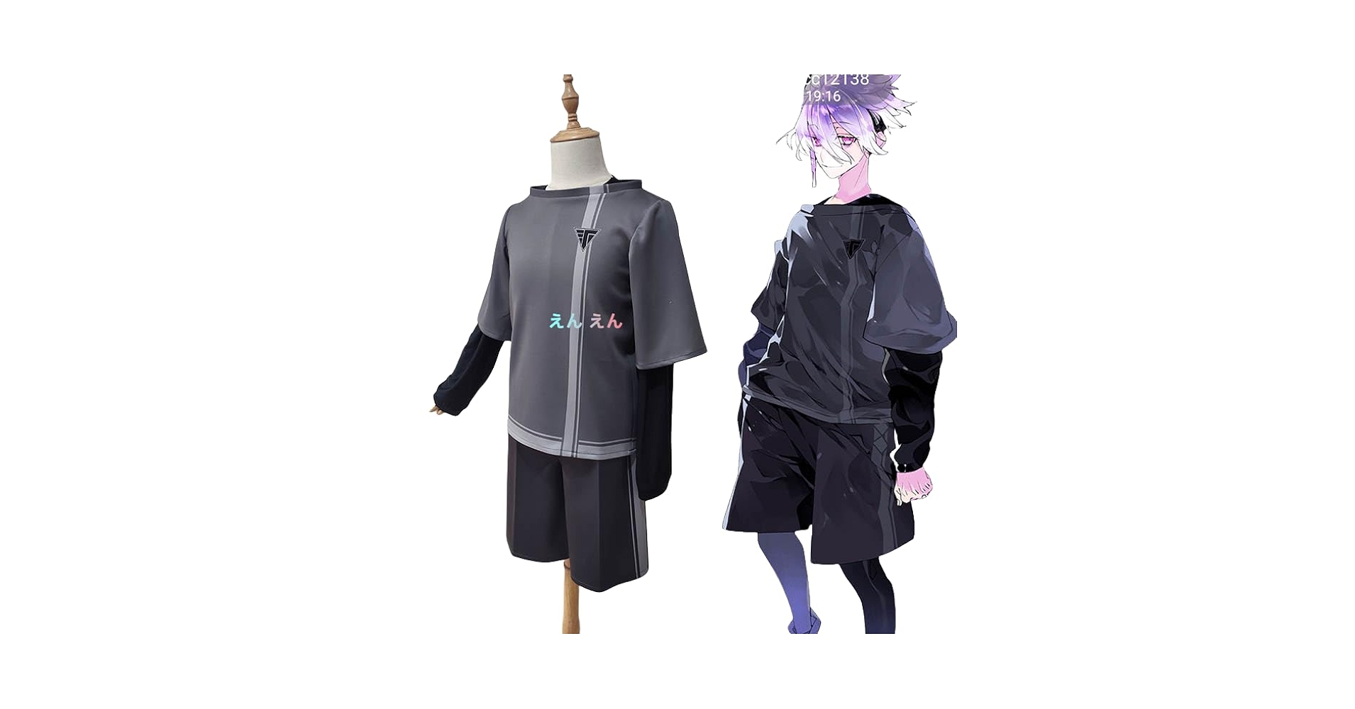 刀剣乱舞　コスプレ　源清麿　内番服 Amazon.co.jp: [RUNGZ] shikumq 刀剣乱舞源清麿内番コス男装黒灰