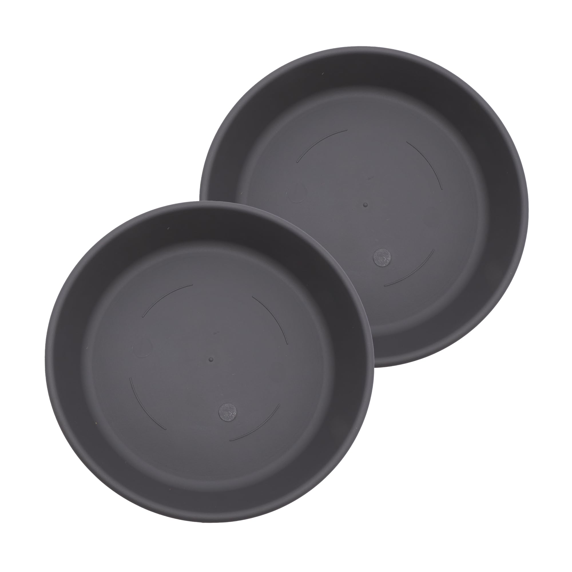 The HC Companies Flower Pot Saucers - Plastic Plant Saucer for Outdoors & Indoors - Traditional Design Plant Pot Trays for Water Drainage - Durable & Stylish Round Plant Tray (14-inch Warm Gray)