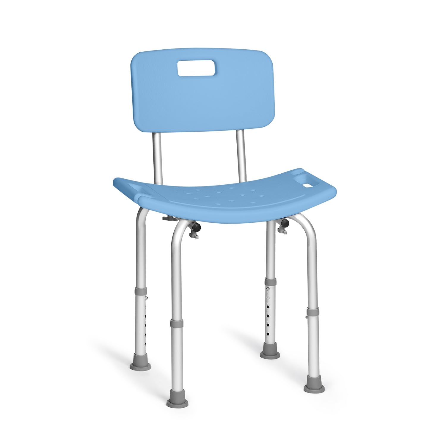 Geriafy Silla de Ducha para Mayores con Respaldo y Altura Regulable | Silla de ducha para ancianos con respaldo y asiento ancho
