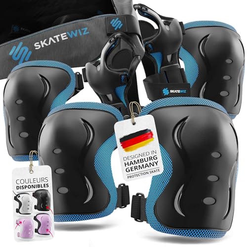 SKATEWIZ Protection Adulte et Protections Roller Enfant Garcon - Protection Skate Adulte - Protege Genoux Skateboard - Trotinette Freestyle, Patin a Roulette...