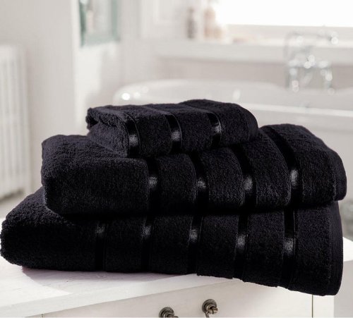 RL PACK OF 2 BLACK 100% EGYPTIAN COTTON BATH SHEETS ALL